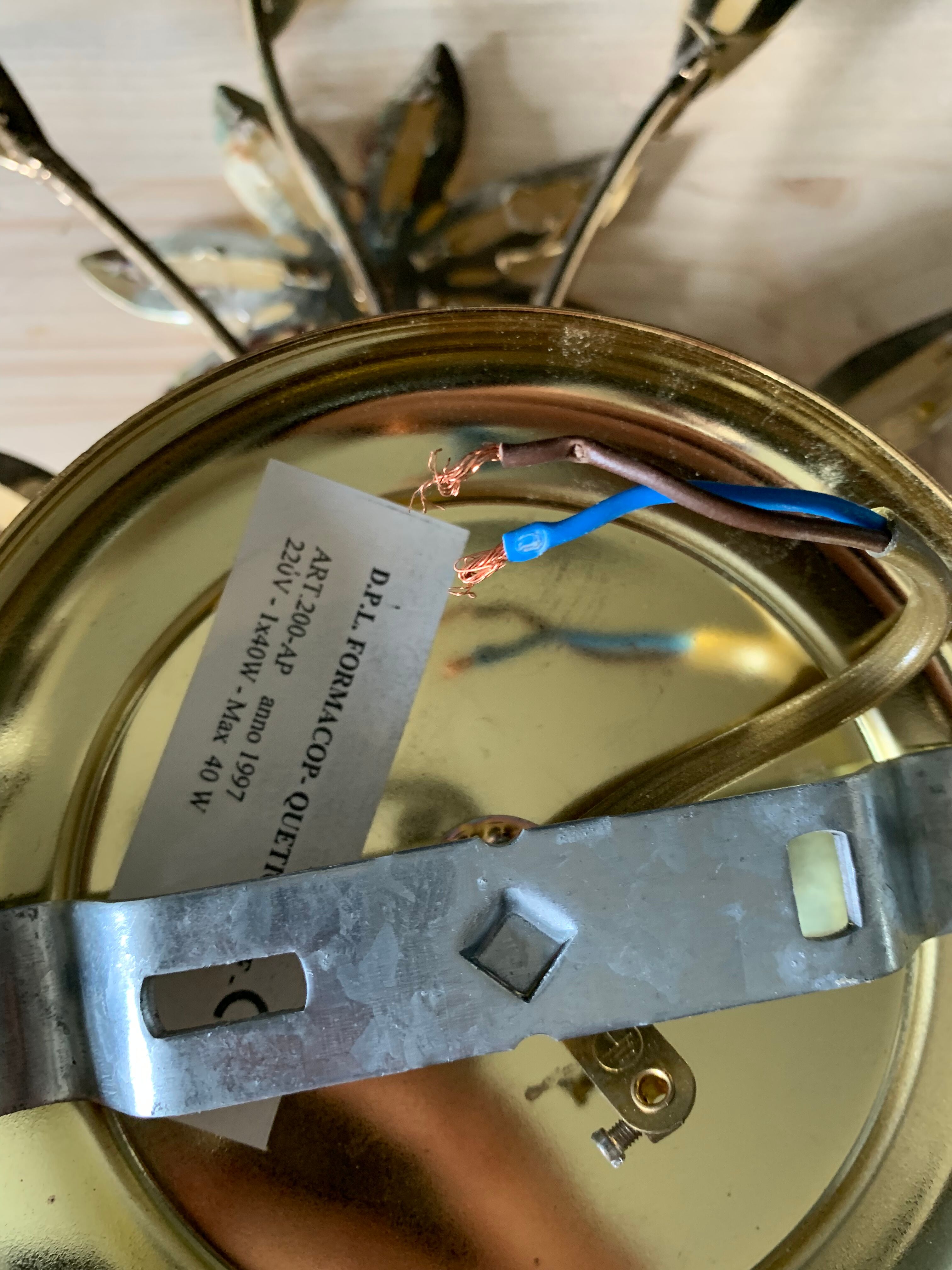 Wall lamp flowers gilded