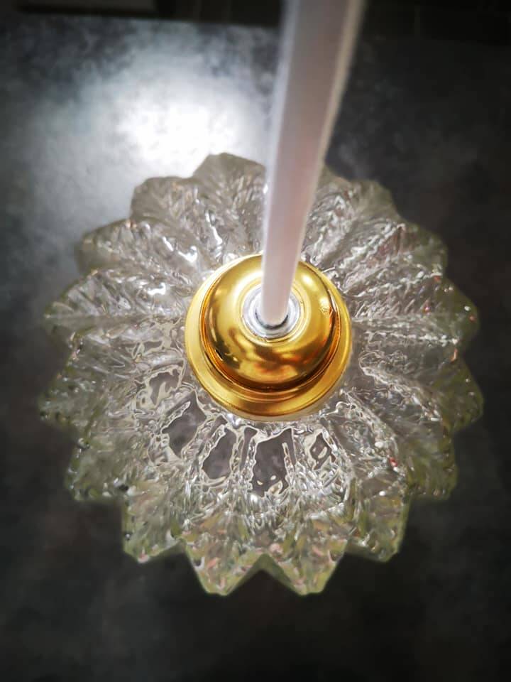 Geometric glass pendant light