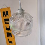 Vintage molded glass pendant light