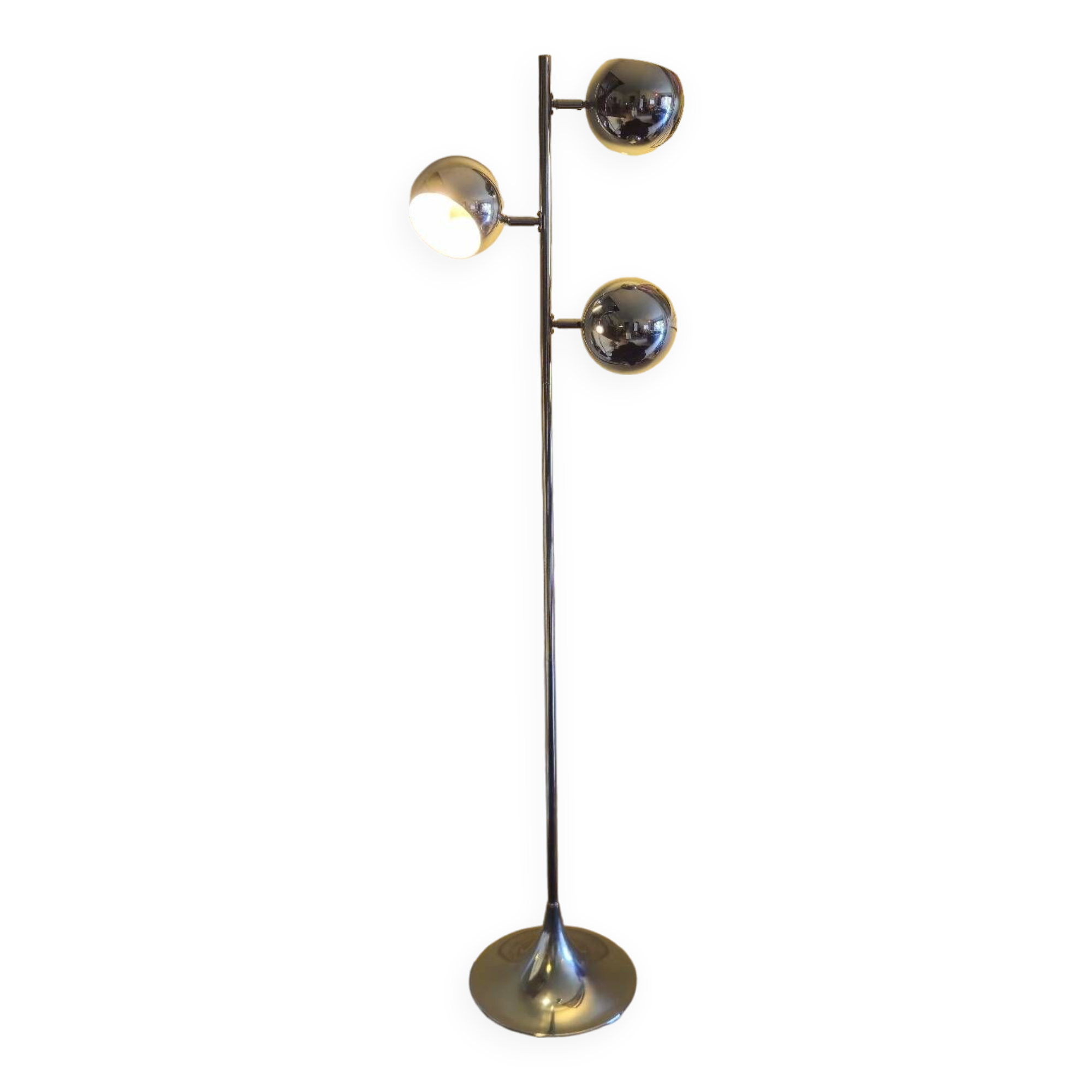 Eyeball floor lamp with tulip base