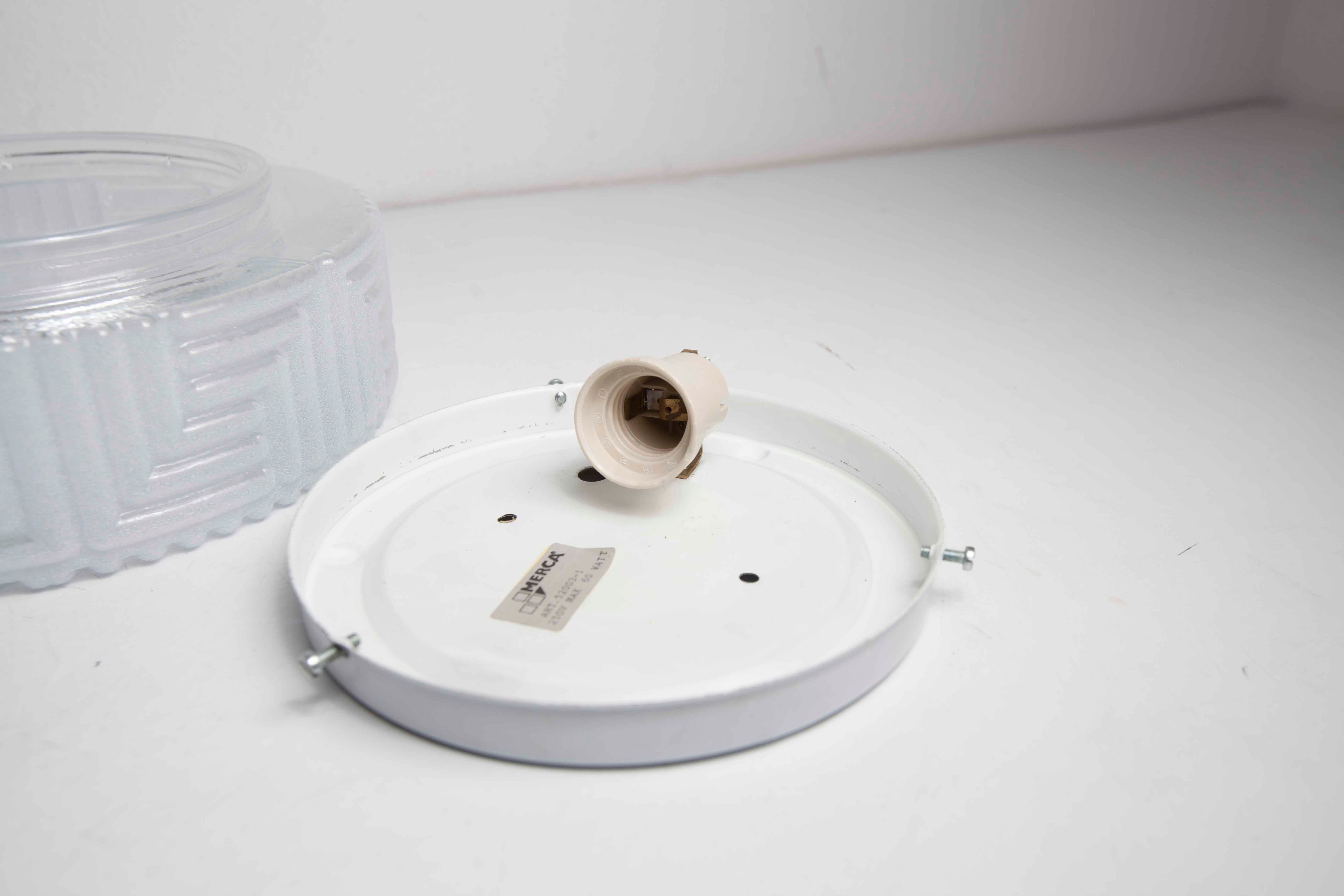 Atypical 1970 round glass ceiling