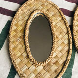 2 mirrors in natural basketry, 49x30 cm
