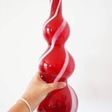 Italian carafe, blown glass, red Empoli.