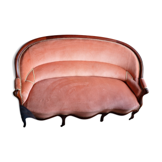 Canaoe Basket Louis Philippe pink velour