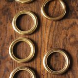 Lot 6 Golden metal towel rings
