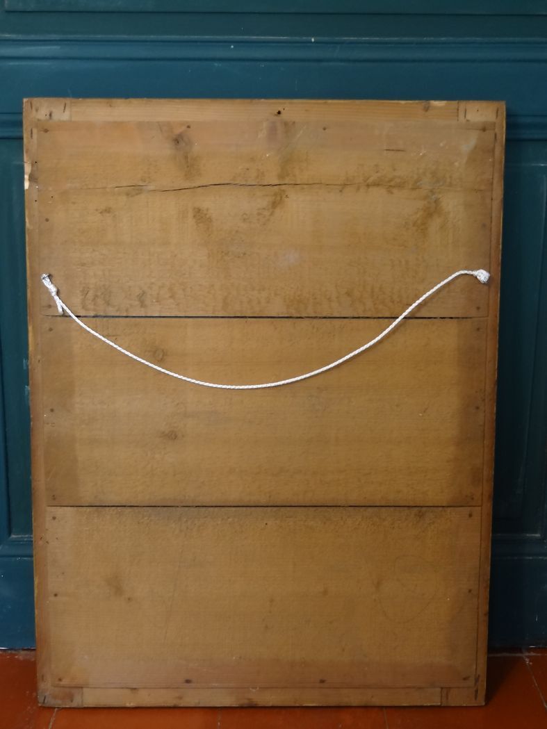 Empire period mirror, early nineteenth in gilded stucco wood H 72 cm