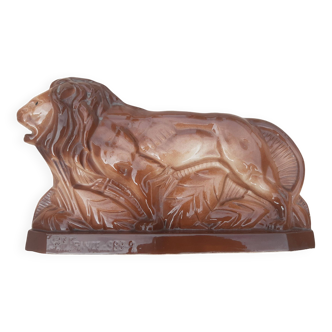 Lion stylized art deco earthenware of Saint Clement