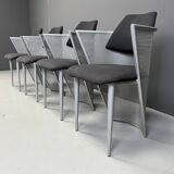 Postmodern metal dining chairs, 1980s