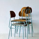 Chaises d'école industrielle, lot de 4