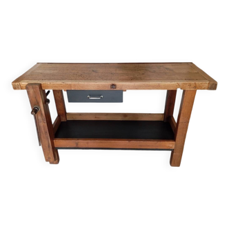 139 cm solid oak workbench