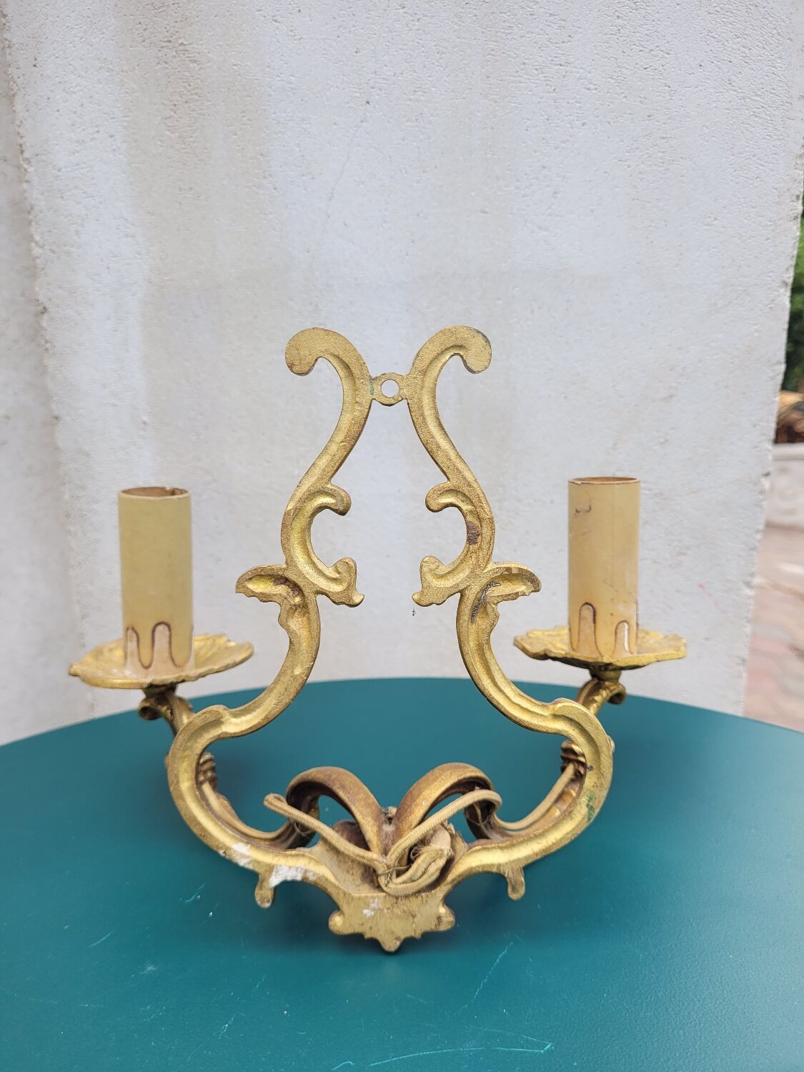 Pair of two-branched wall lights