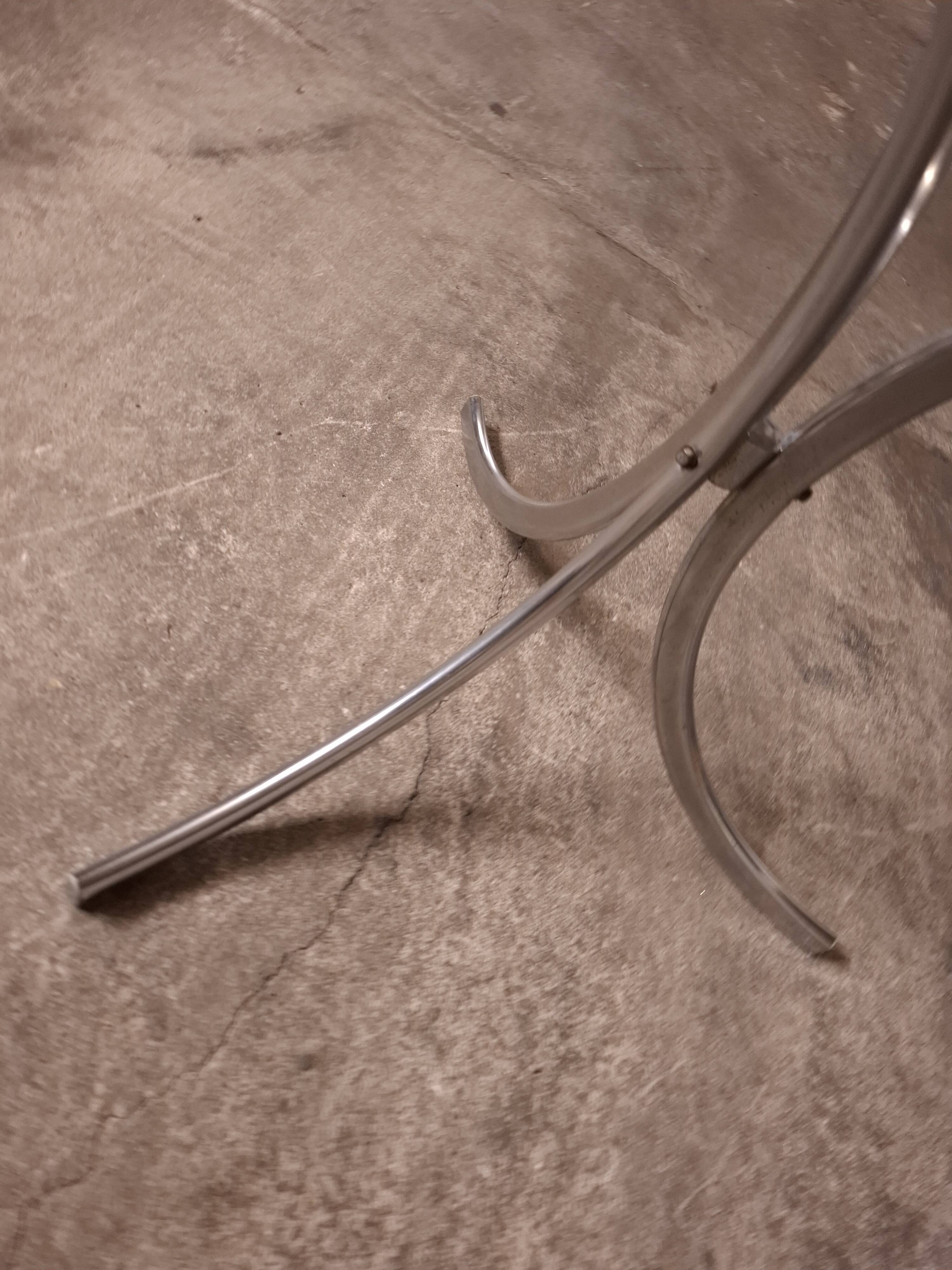 70's table Smoked glass, chrome legs