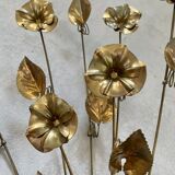 Wall lamp golden brass flowers style Hollywood Regency year 70