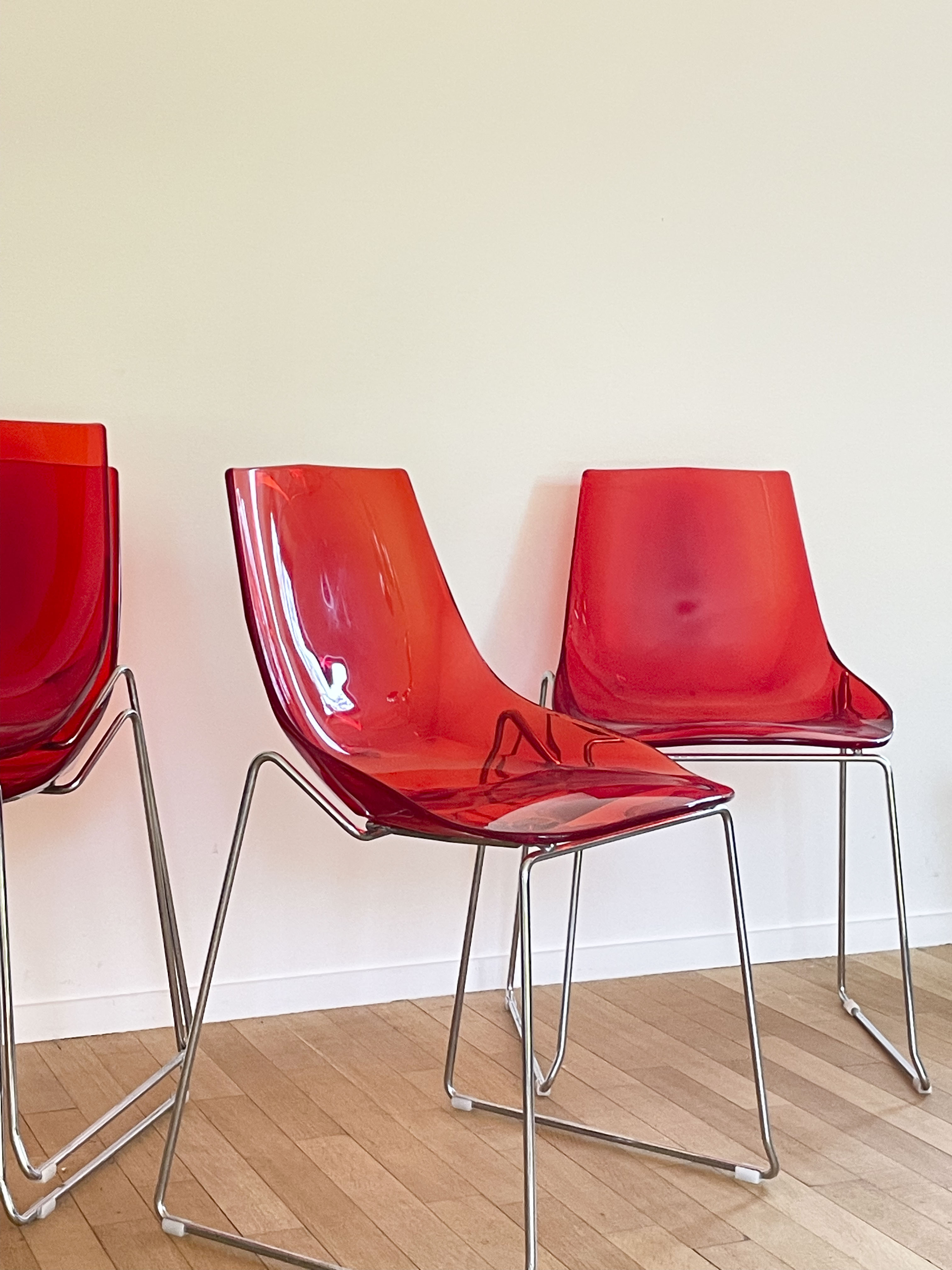 Lot 4 chairs Dal Segno red
