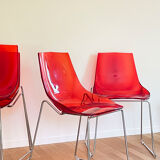 Lot 4 chairs Dal Segno red