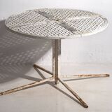 Antique white round outdoor table (c.1930)
