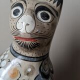 Hand-painted decorative ceramic cat from Tonala, Mexico.