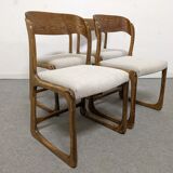 Series of 4 Baumann sleigh chairs from the 60s/70s