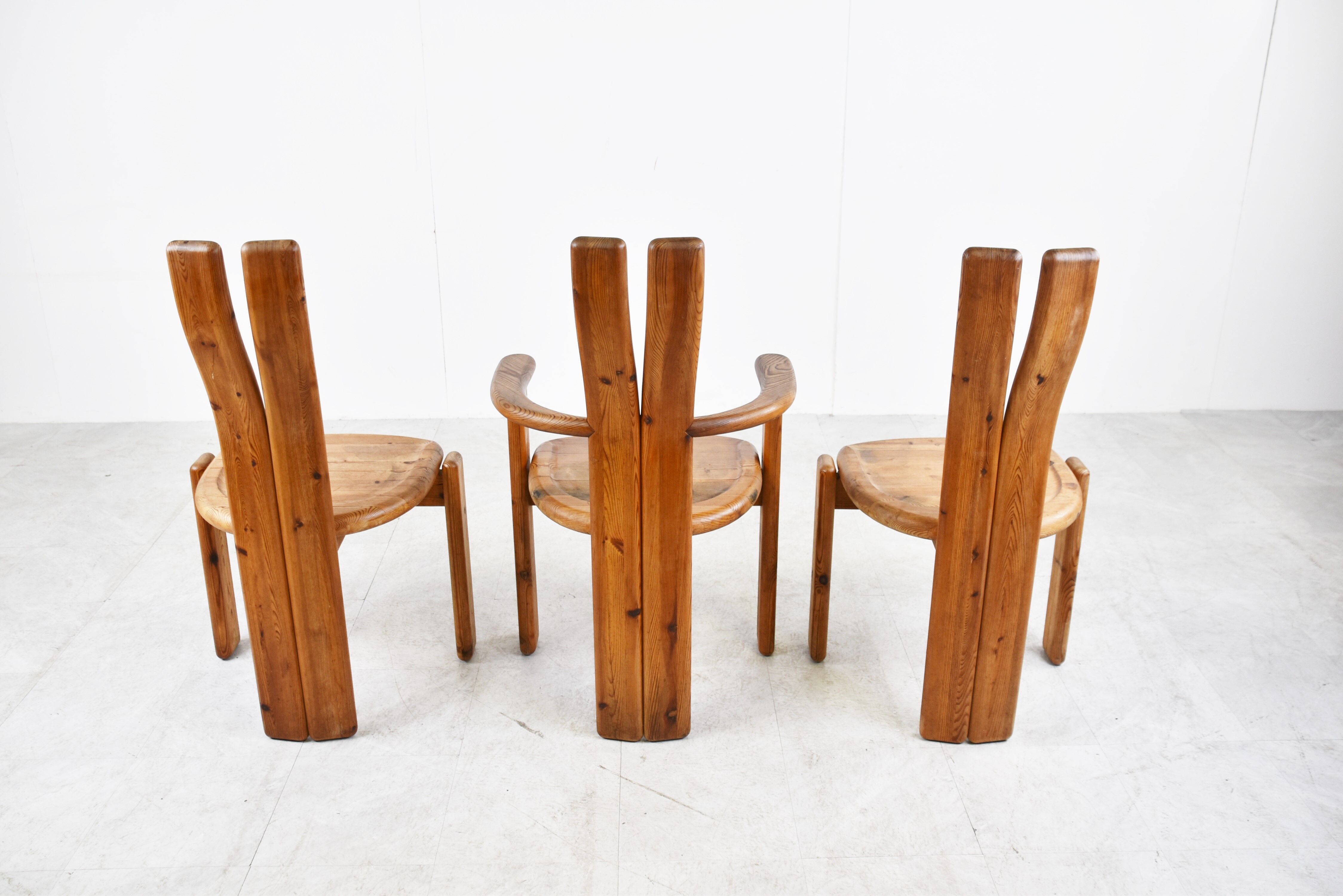 Set of 5 Brutalist dining chairs by Vamdrup Stolefabrik, 1960s