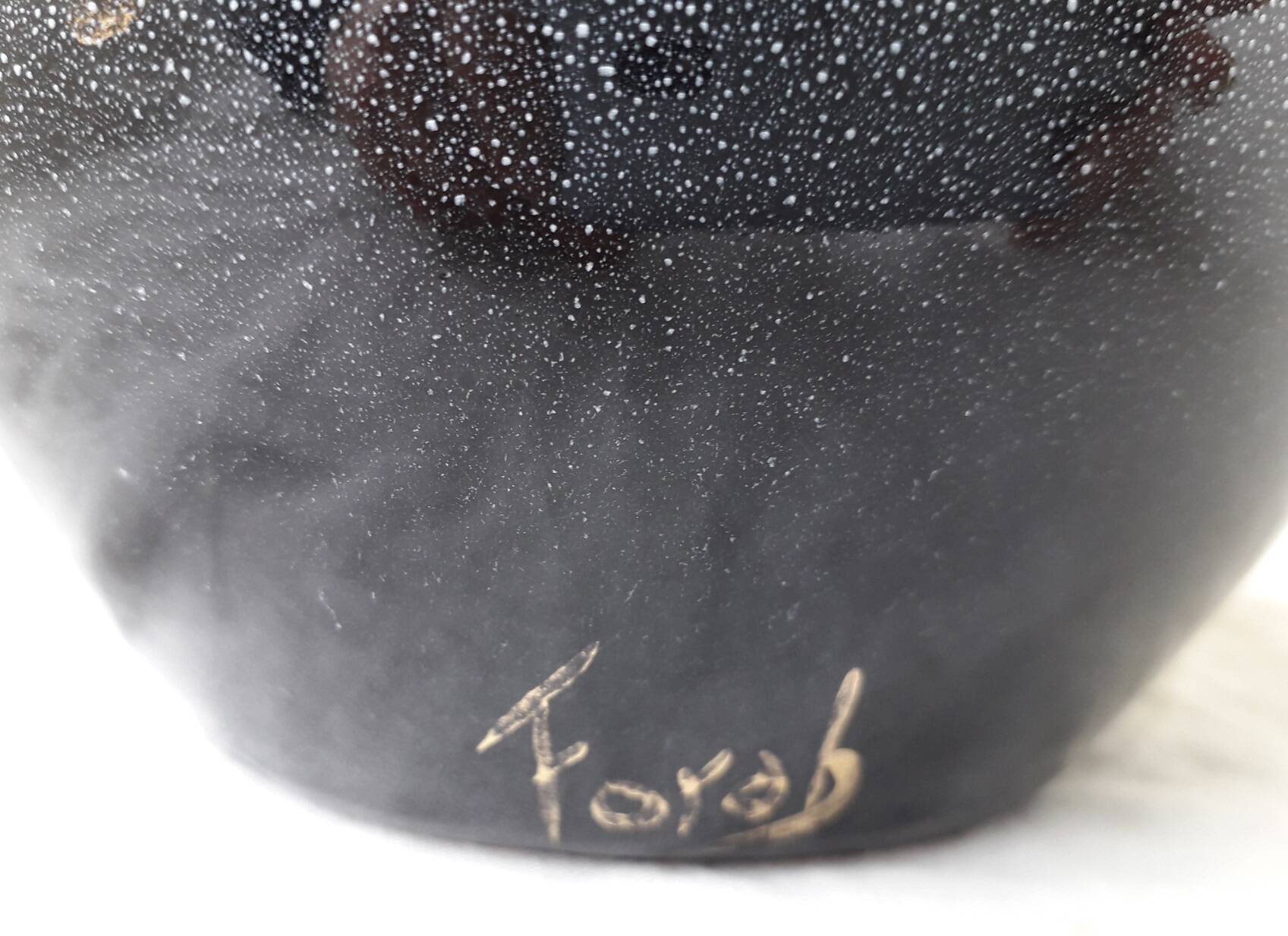 Black ceramic vase Forah
