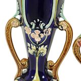 Art Nouveau Barbotine Majolica Vases Jardinière Set of 3