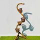Bamboo snake plant holder. Vintage 50s.