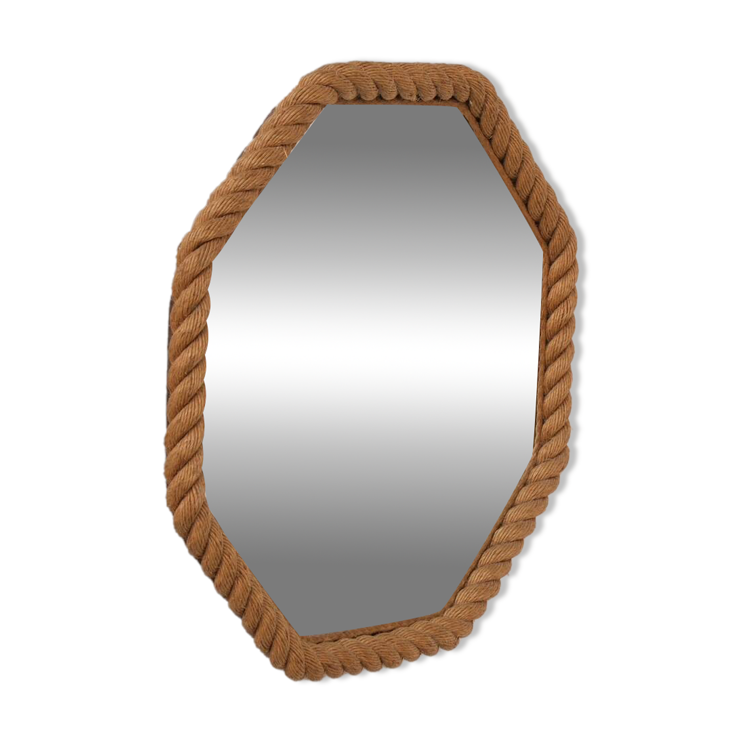 Miroir français des années 50 Audoux-Minet en corde