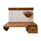 Vintage pine coffee kitchen shelf 70s