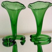 Blown glass cone vases from the 60s