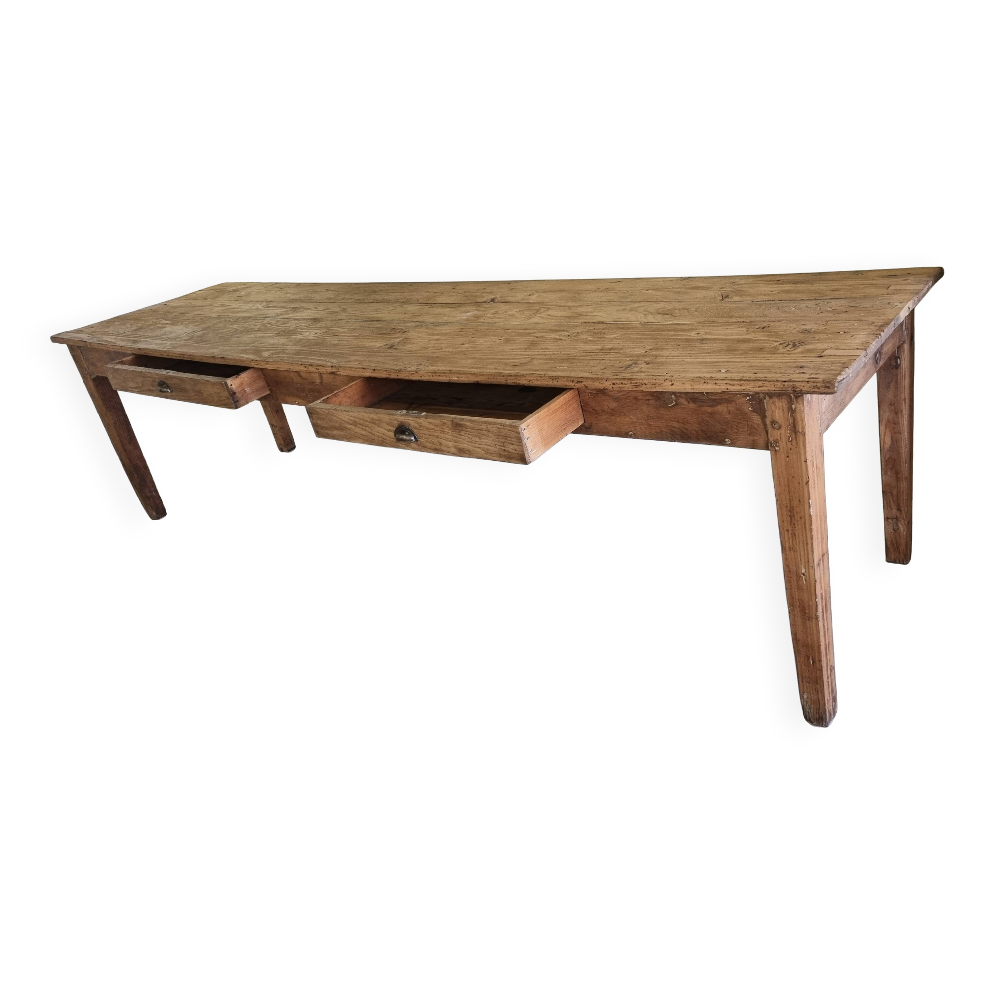 19th-century farmhouse table in pine