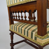 Neo-Renaissance walnut armchair with lion heads, circa 1880