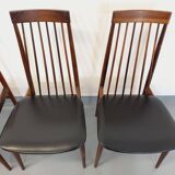 Set of 4 vintage Scandinavian style rosewood chairs from the 60s, by Ernst Martin Dettinger