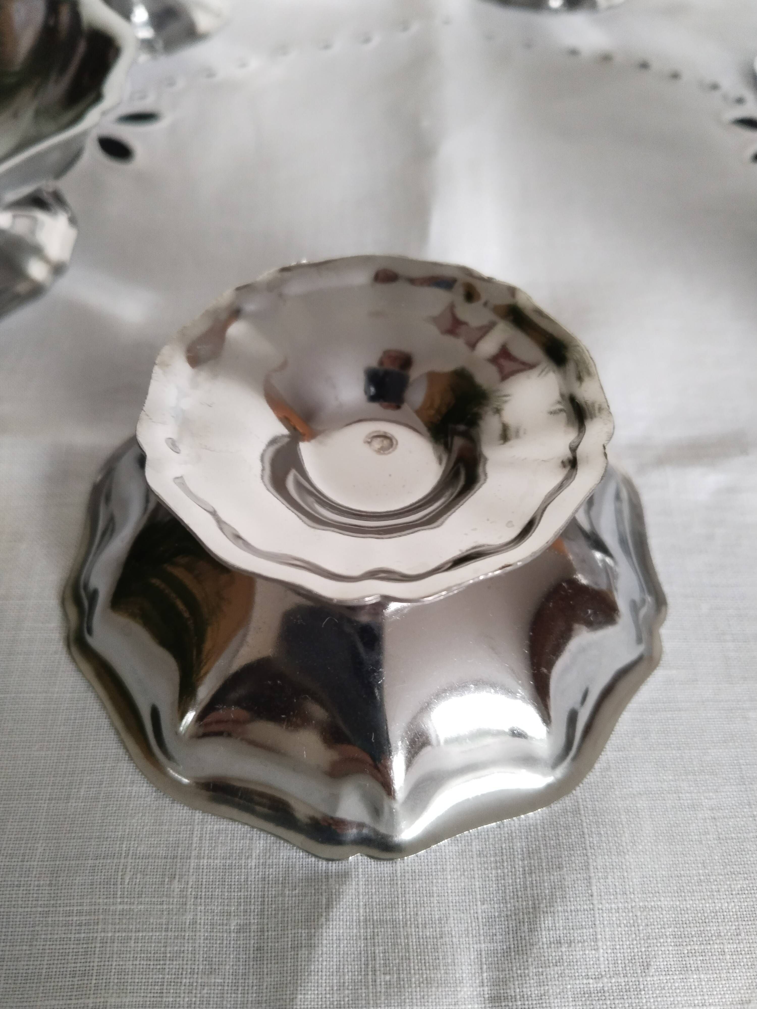 Ice cream or sorbet cups, vintage, in 18/10 stainless steel, 1970s