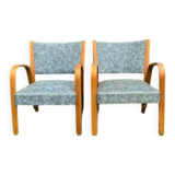 Pair of Steiner Bow Wood armchairs from 1950.