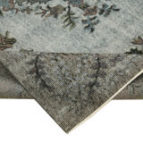 Handmade Hi-Low Pile Turkish 1980s 191 cm x 296 cm Grey Rug