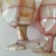 Pair of mini vases in veined pink alabaster