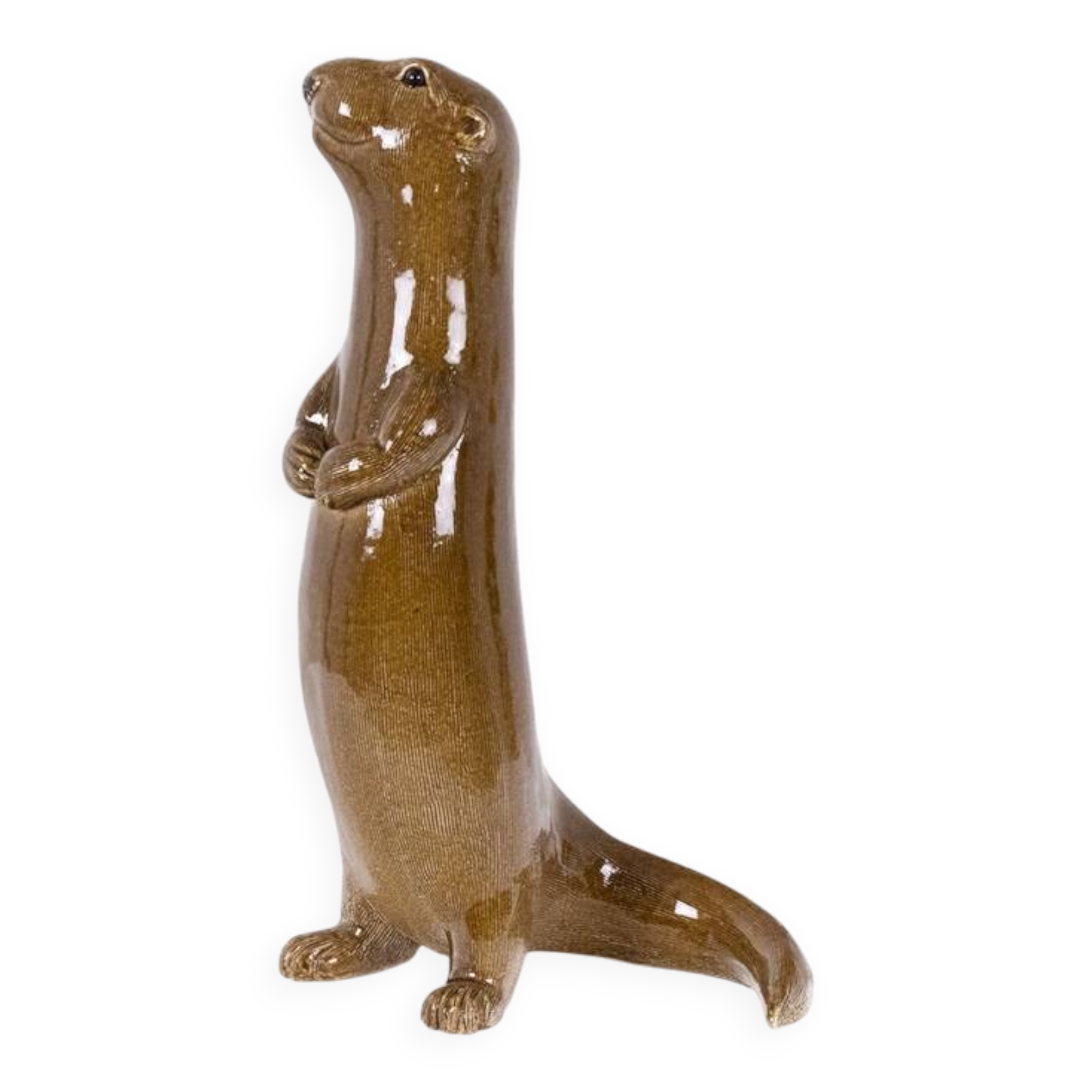 Valérie Courtet, Otter in chamotte and enameled stoneware. Contemporary work