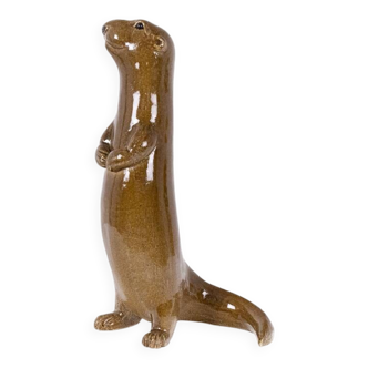 Valérie Courtet, Otter in chamotte and enameled stoneware. Contemporary work