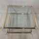 Table basse laiton, verre biseauté et altuglas