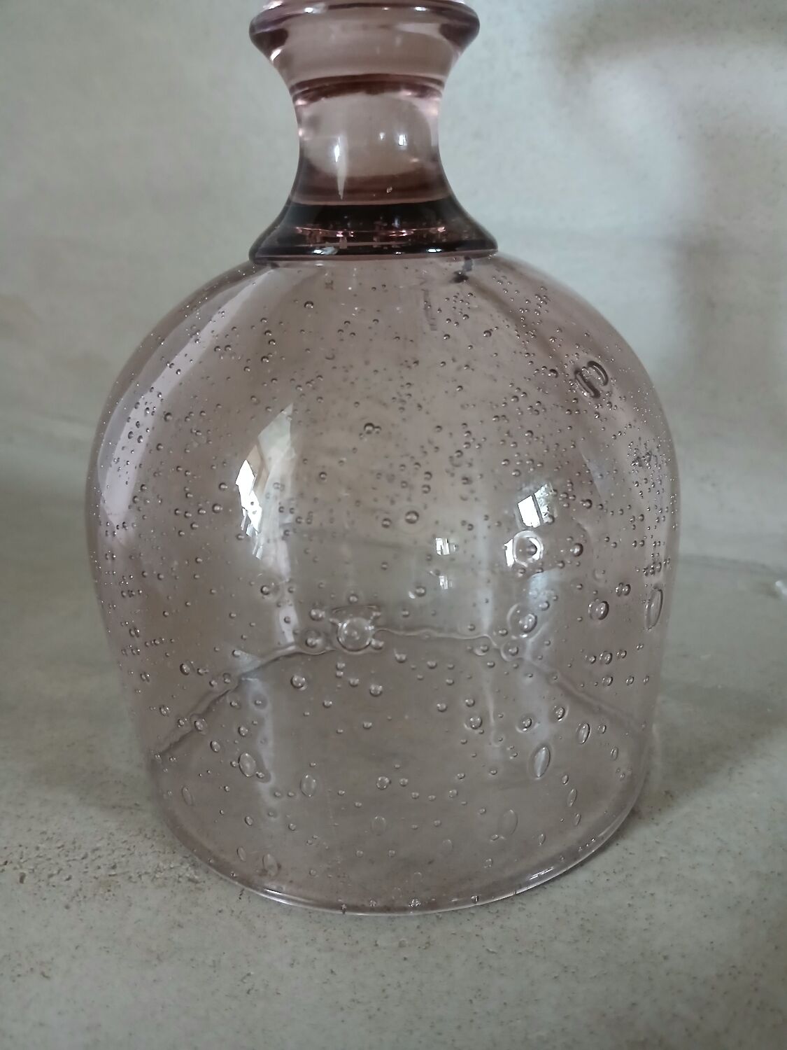 Large stemmed glass with bubble glass