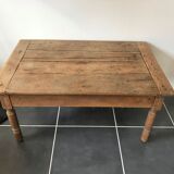 Rustic farm coffee table turned feet with 1 1930 drawer