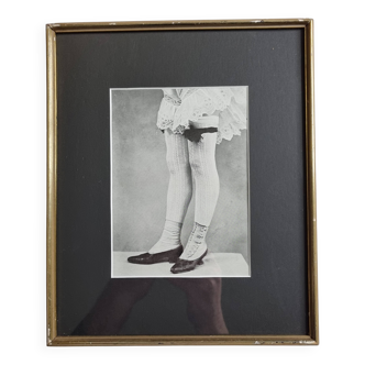 Original photogravure on glossy paper, Model in stockings and shoes 1900