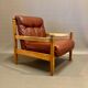Armchair and its Ottoman leather design 1950.