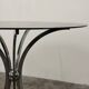 Vintage Space Age coffee table in chromed metal and smoked glass