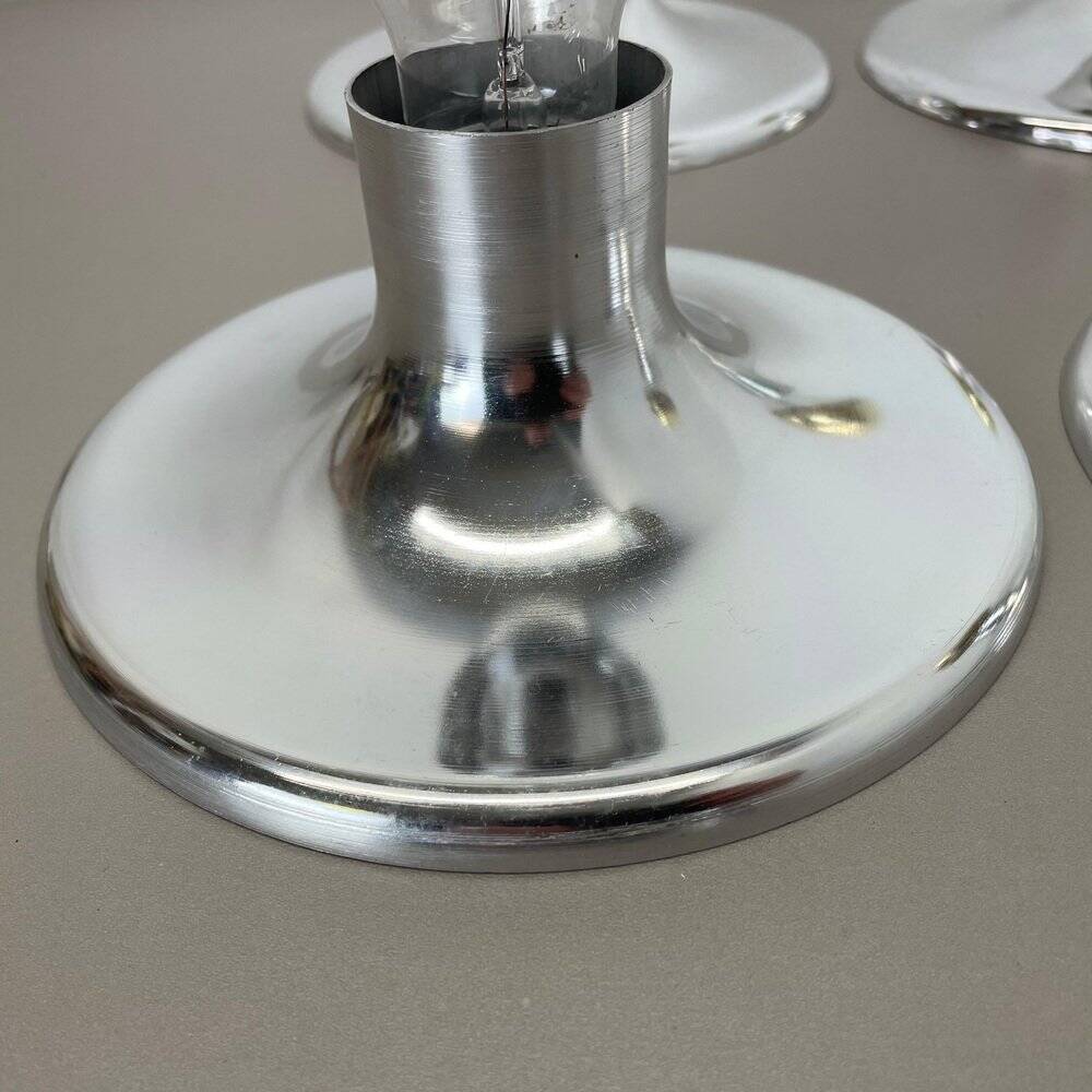 Silver disc wall lamps by Charlotte Perriand, Germany, 1970s, set of 4