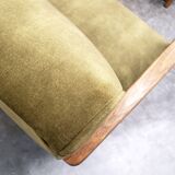 1930 Jindrich Halabala Bentwood Armchair in Forest Green Velvet