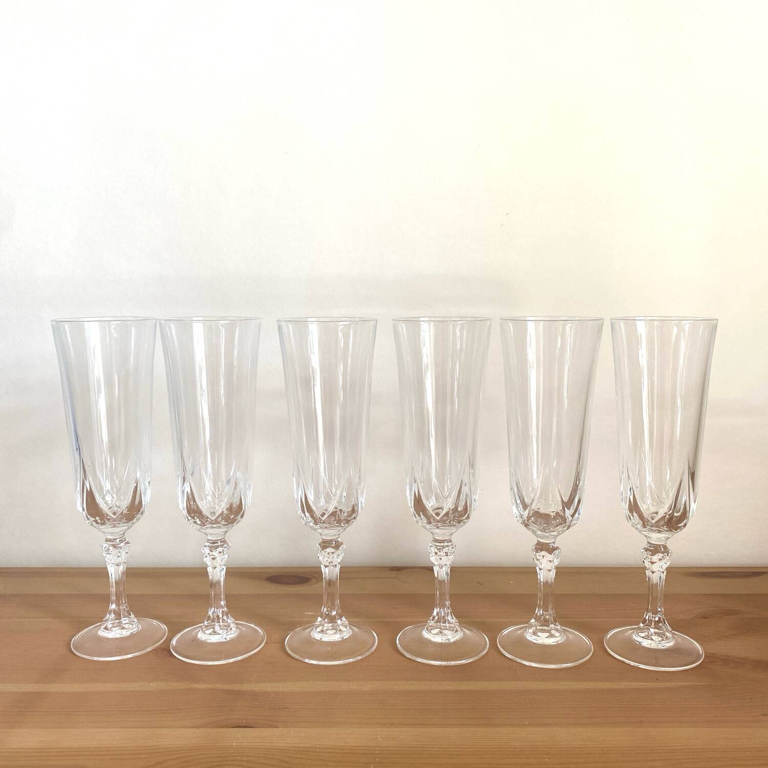 Champagne flutes - cristal d'arques - Auteuil model - vintage