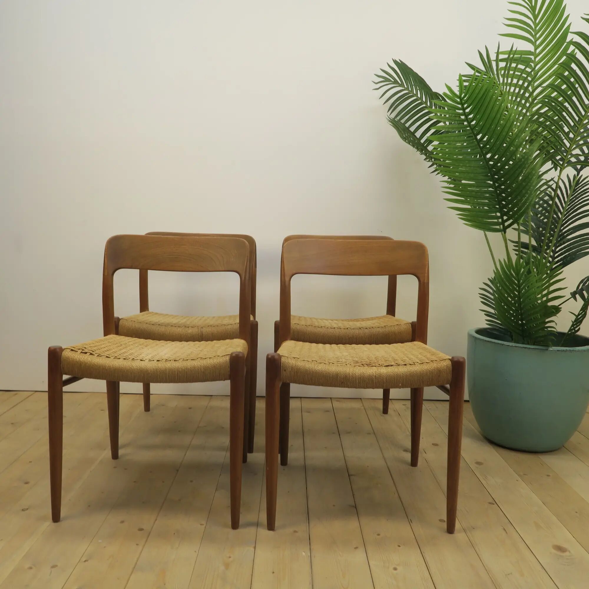 Set of 4 chairs model 75 by Otto Møller, Denmark 1960