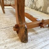 Aranjou farmhouse table in blond elm, 1950s