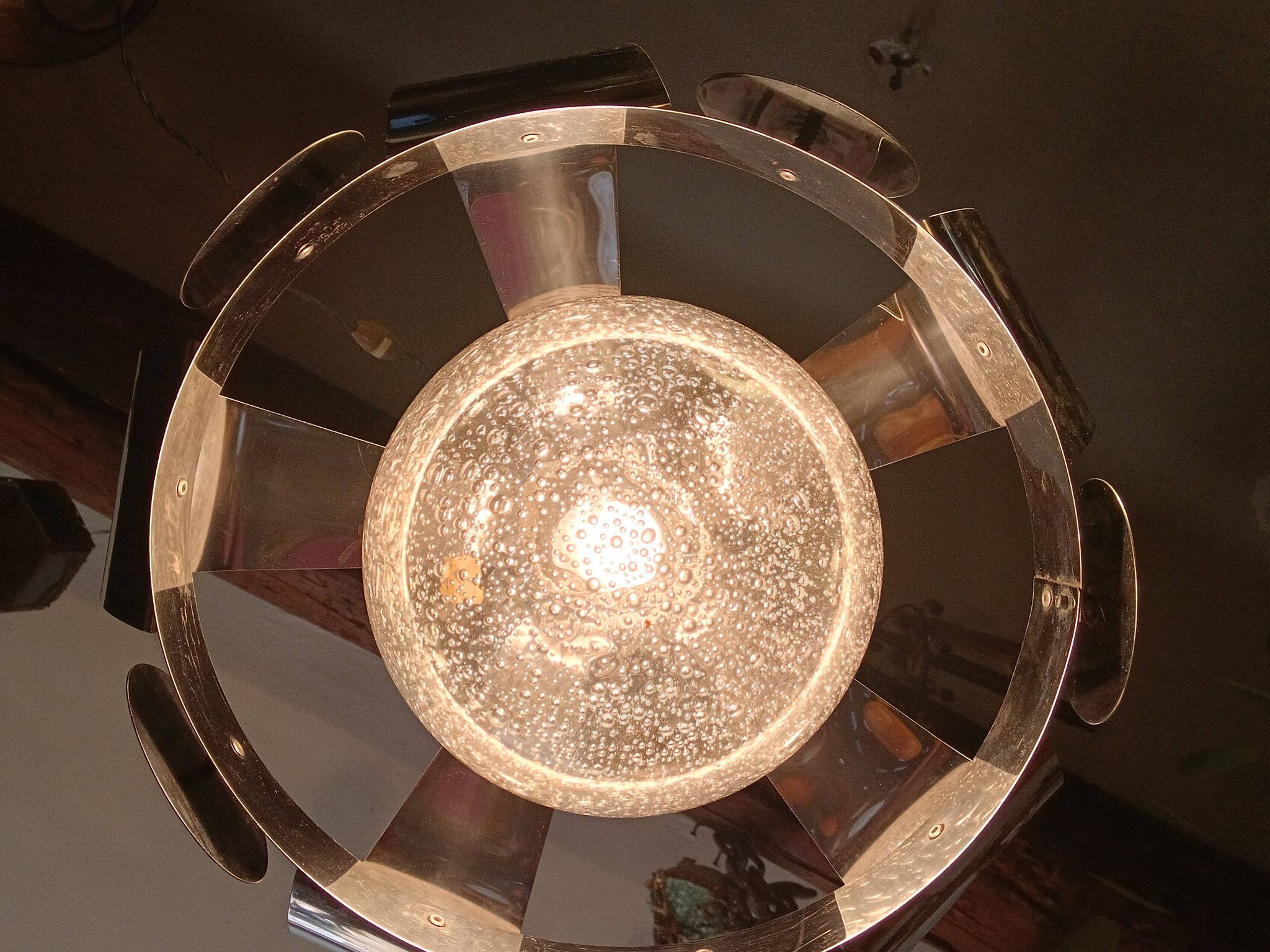 Lustre chrome  italien Space Art 70